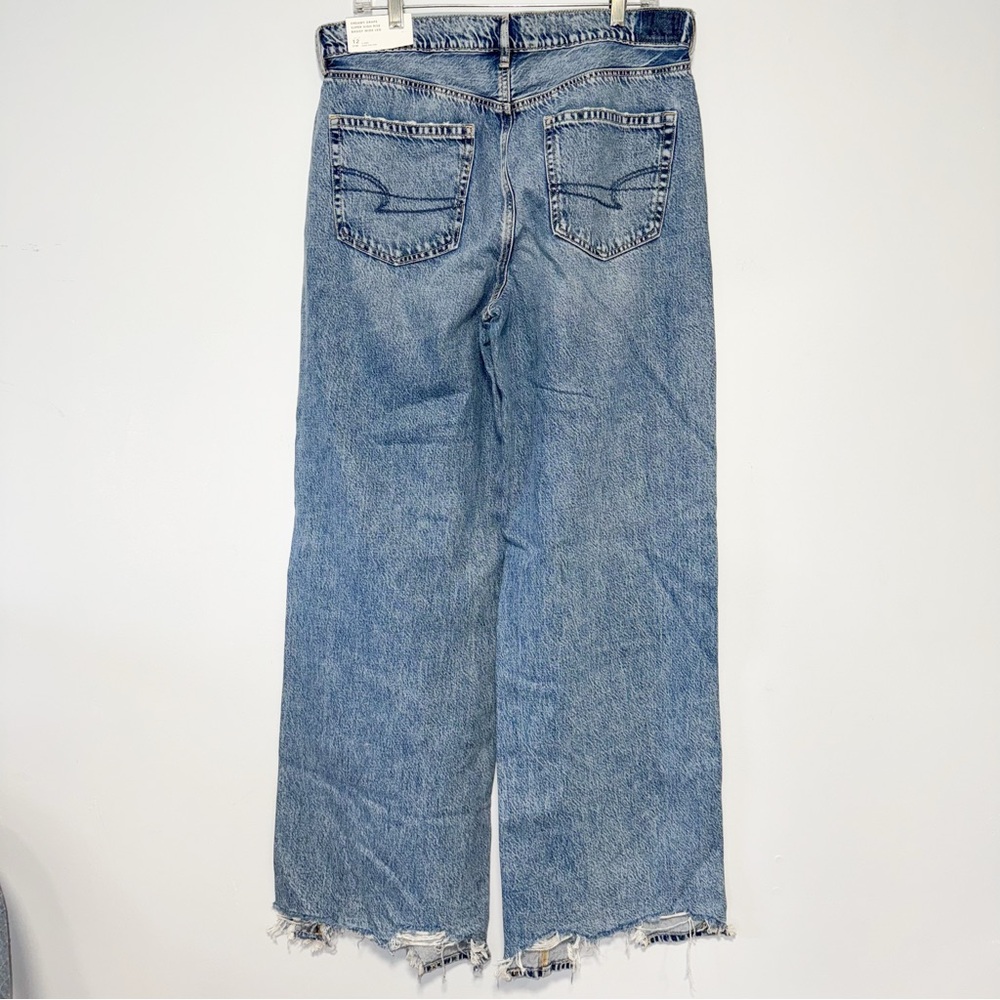 American Eagle Blue Flare Wide Leg Dreamy Drape Jeans - Picture 5 of 7